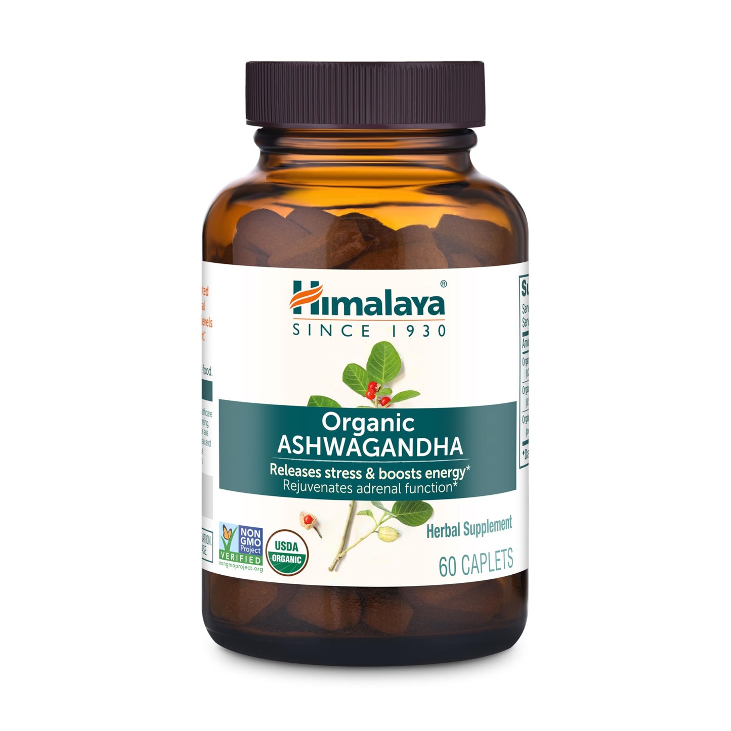 Himalaya Organic Ashwagandha Root Caplets, 60 Count