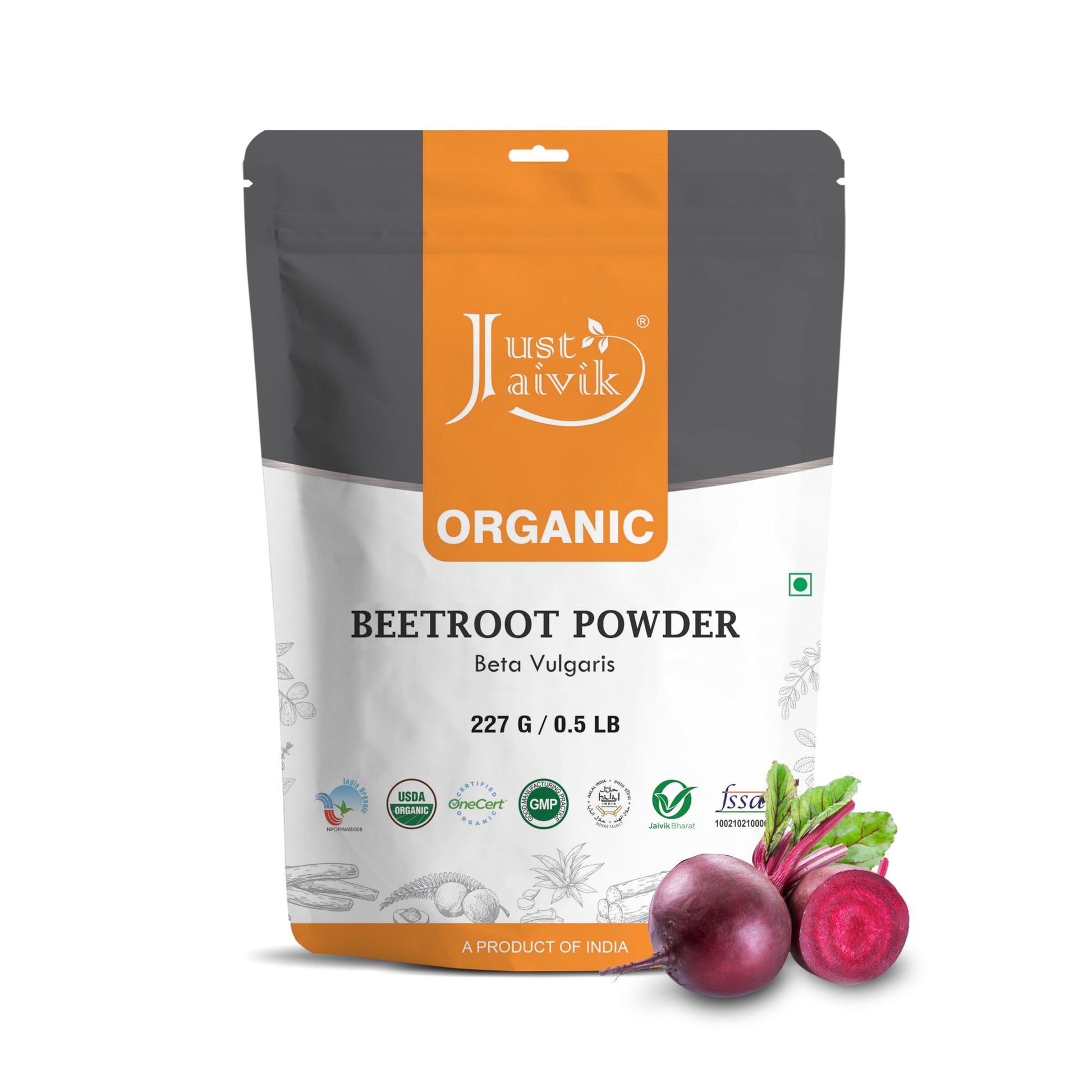 Just Jaivik Beetroot Powder Organic 8 oz