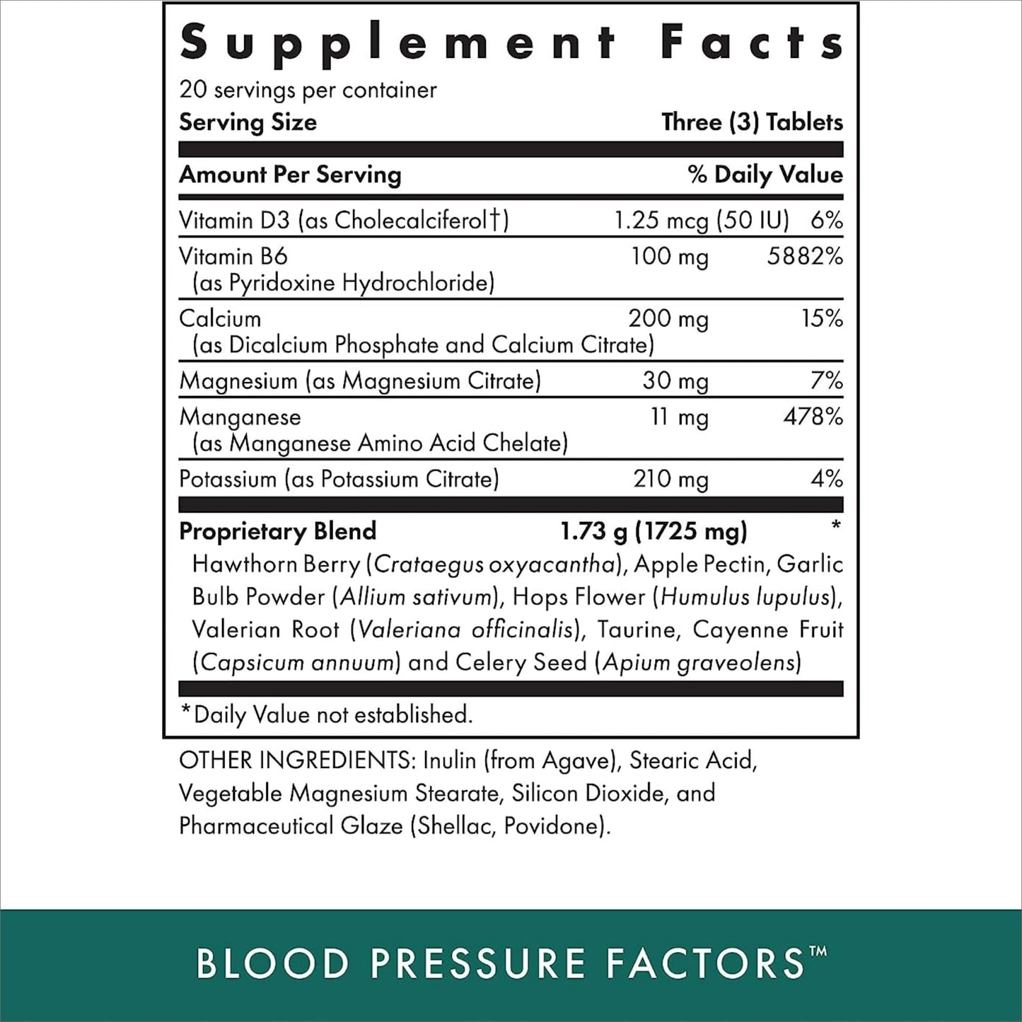 MICHAEL'S Health Naturopathic Programs Blood Pressure Factors Tablets 120