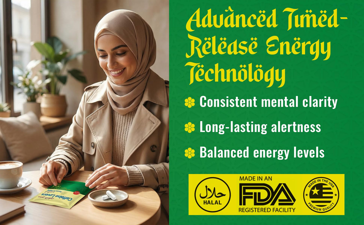 Power in Fasting Slow Release Caffeine Capsules, 2 Capsules