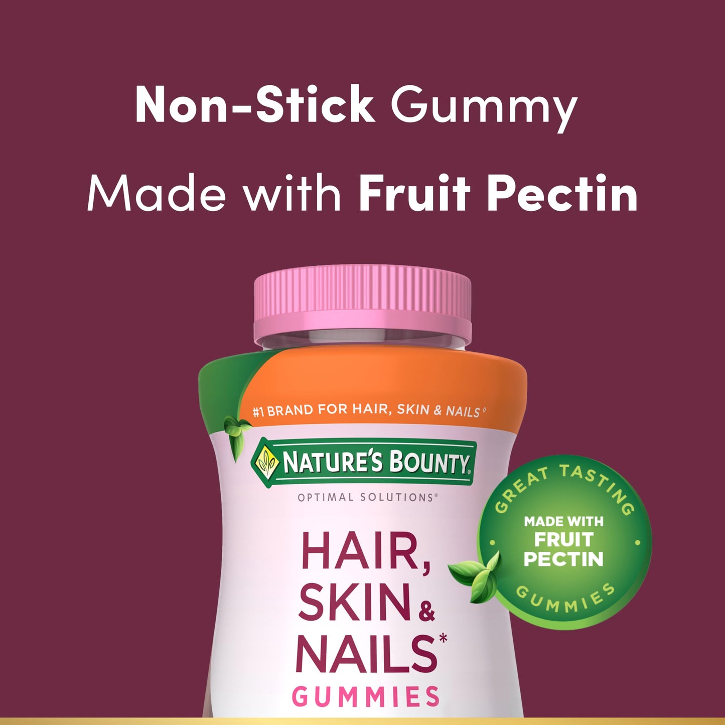 Nature's Bounty Optimal Solutions Hair, Skin & Nail Collagen Pectin Gummies, 200
