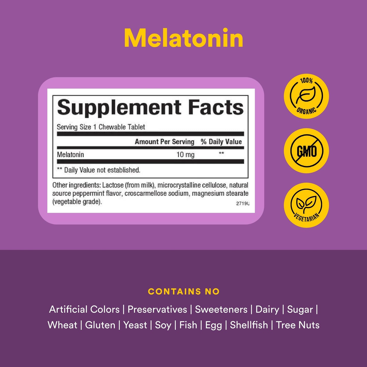 Natural Factors Stress-Relax Melatonin 10 mg Tablet, 60 Count