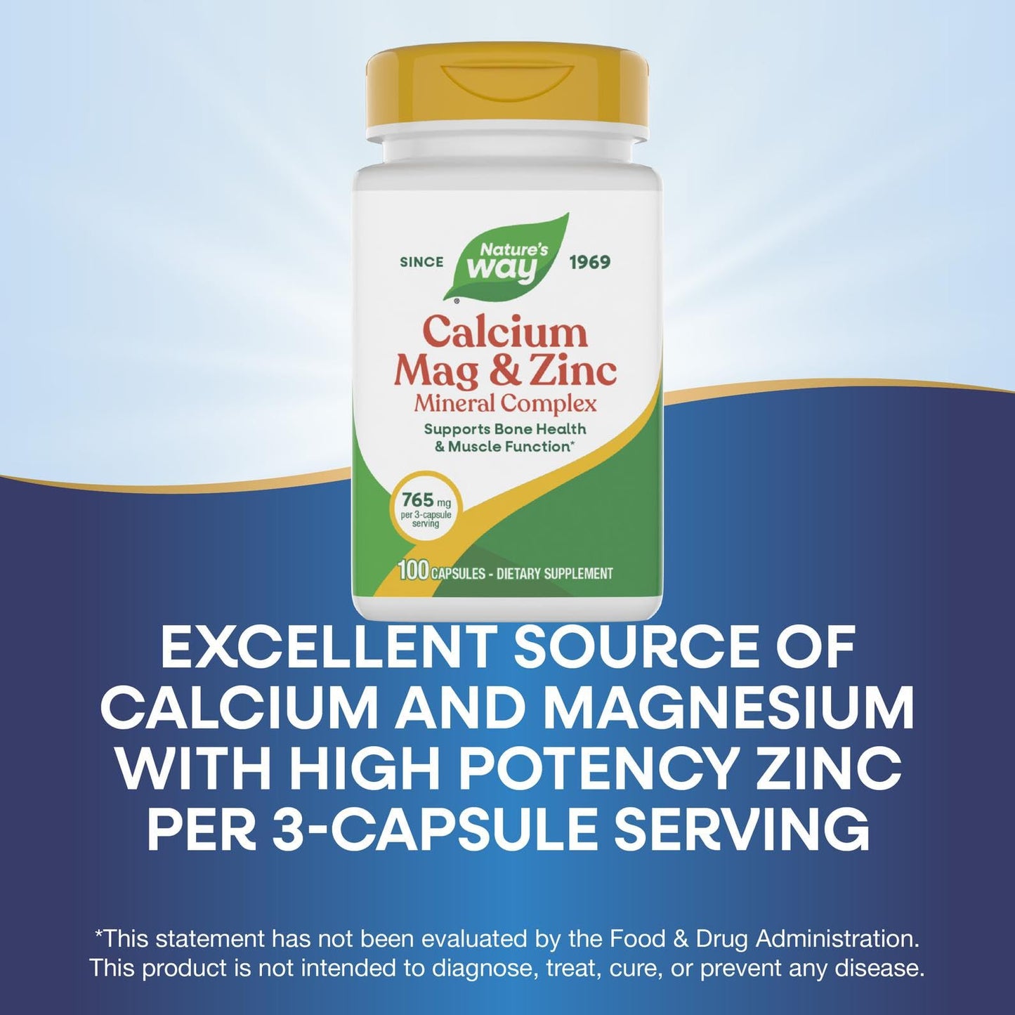 Nature's Way Calcium, Magnesium & Zinc Mineral Complex Capsules, 100 Capsules