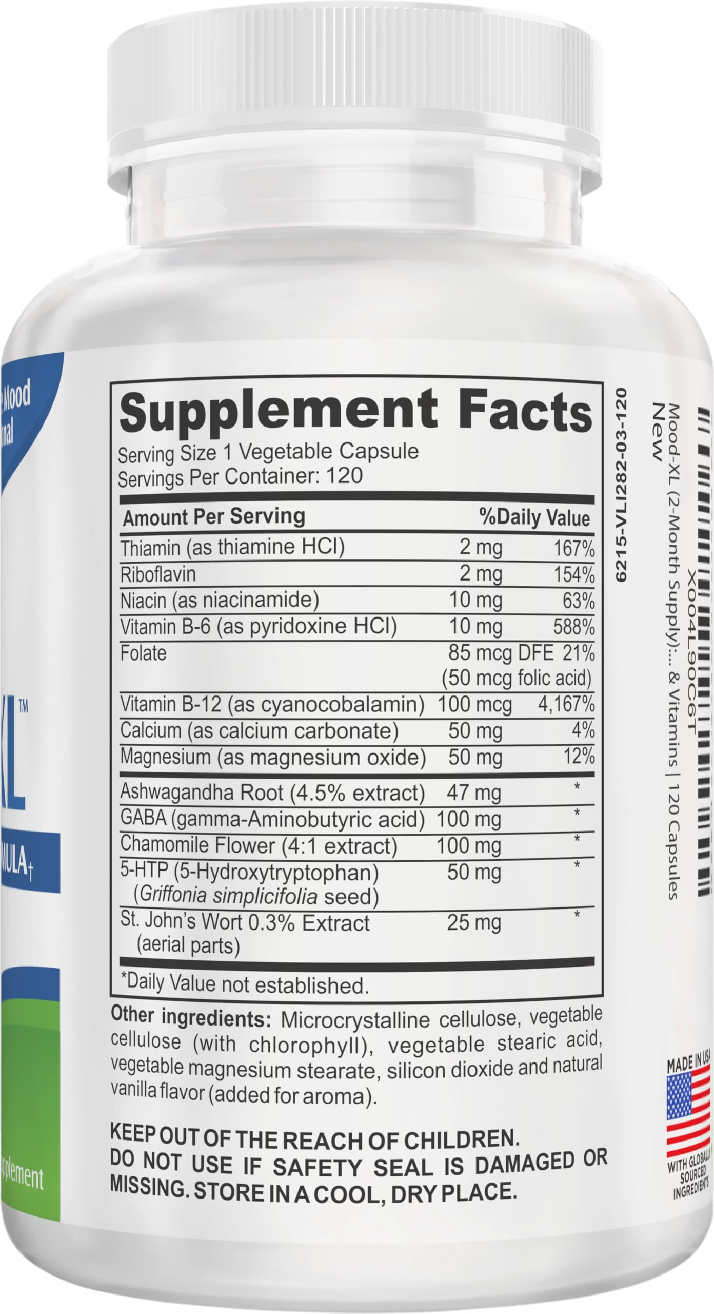 Elevate Recovery Supplements Mood-XL Mood Support Supplement Capsules, 120 Capsules