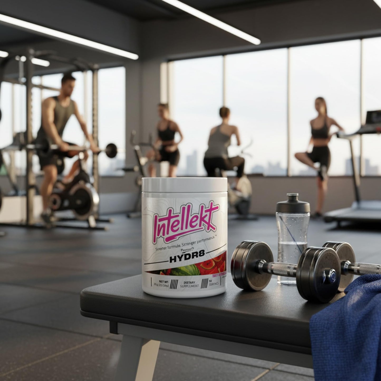 INTELLEKT LIFESTYLE HYDR8 Electrolytes + Creatine Powder, Juicy Watermelon, 30 Servings, 10.26 oz
