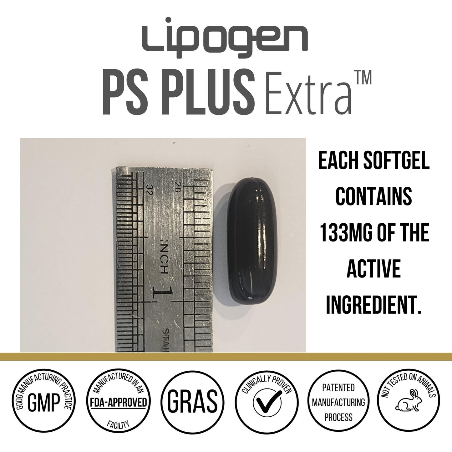 Lipogen PS Plus Extra Brain Booster Supplement Softgels 60