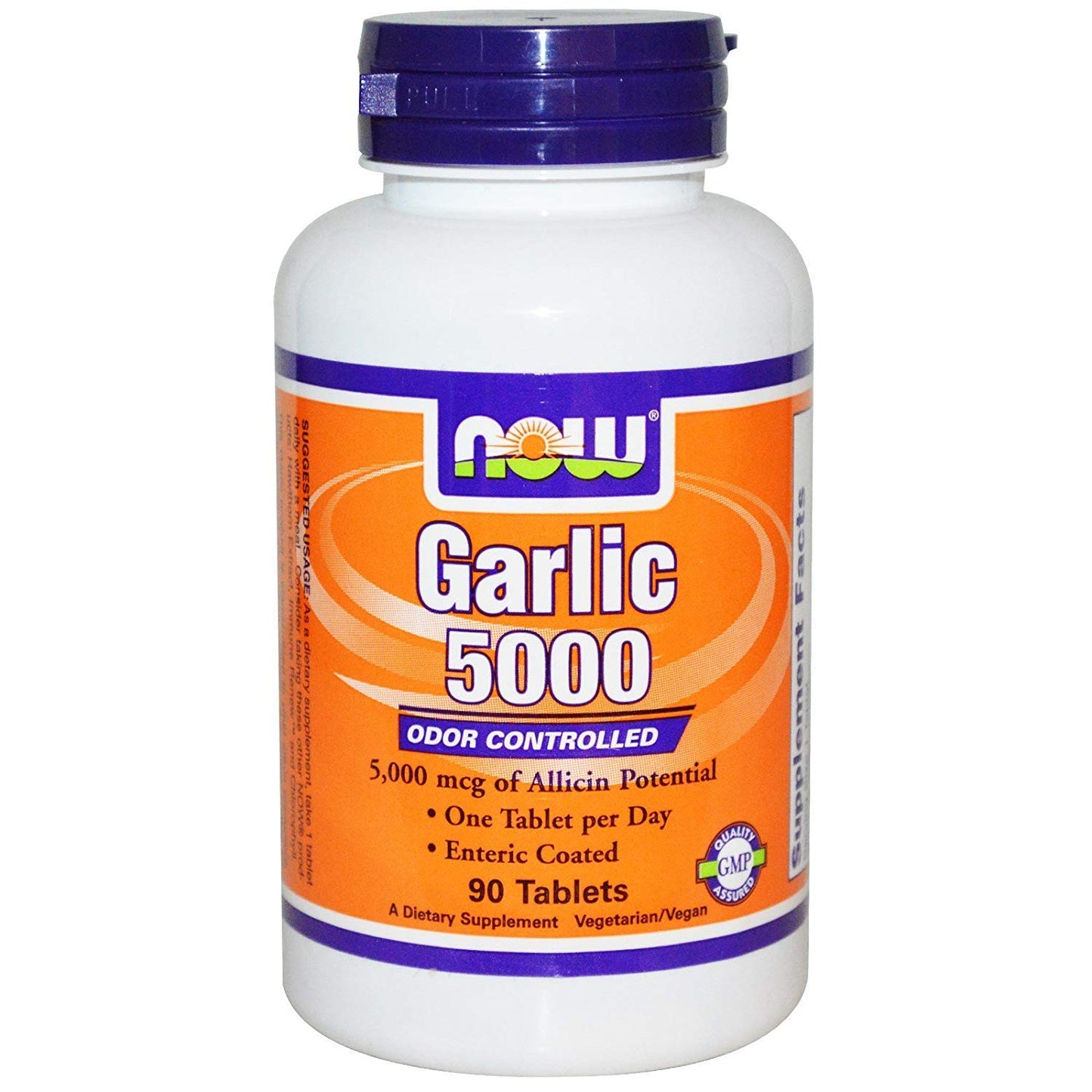 NOW Foods Garlic 5000 Odor Controlled Tablets, 90 Count