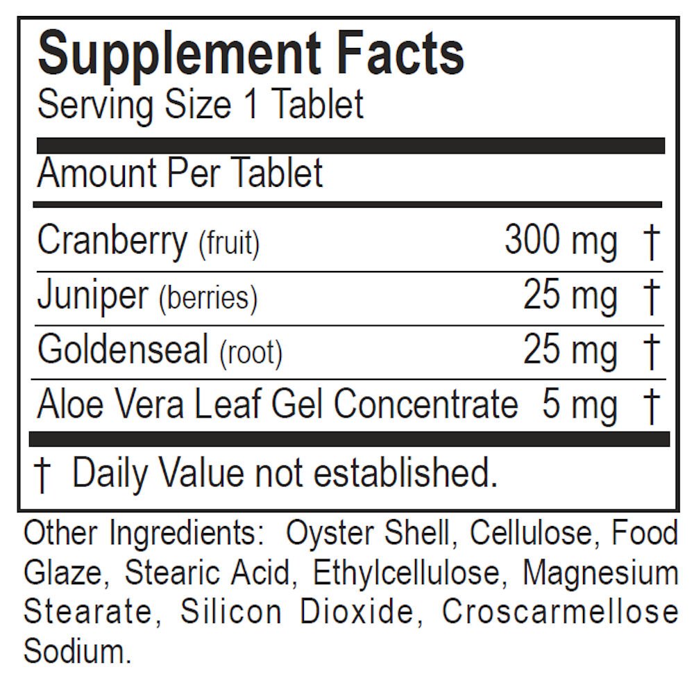 Hillestad Pharmaceuticals Cranberry Plus Aloe Tablets 100
