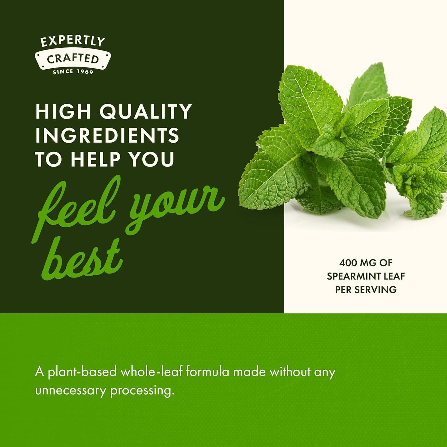 Swanson Spearmint Leaf Full Spectrum Digestive Supplement Capsules 120 Count