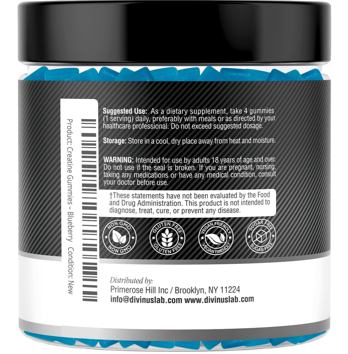 DivinusLab Creatine Monohydrate Gummies 120 Count