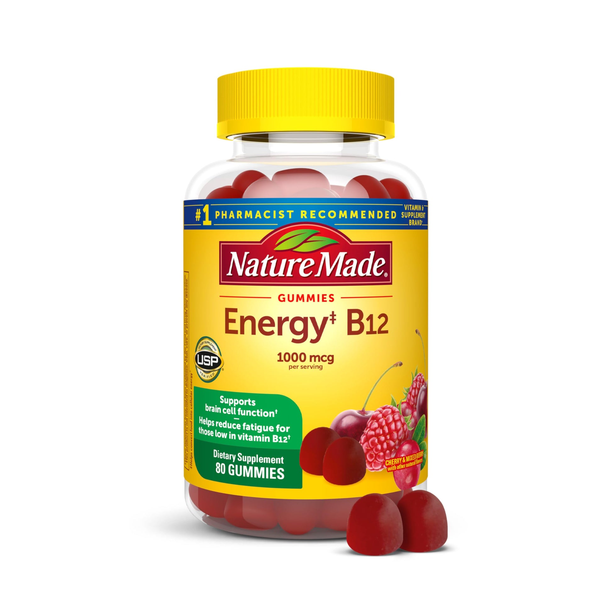Nature Made Vitamin B12 Gummies 1000 mcg per serving, 80 Gummies