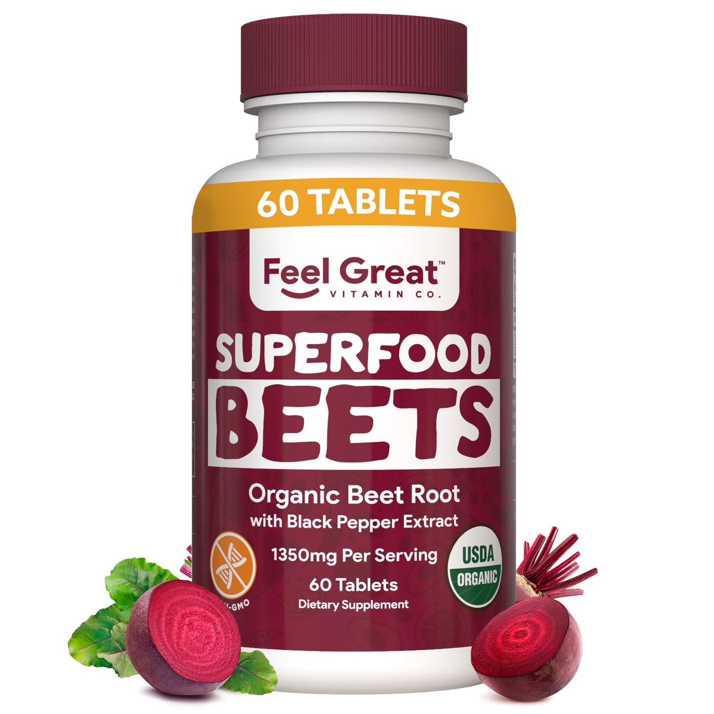 The Feel Great Vitamin Company Organic Beet Root Powder 60 Count