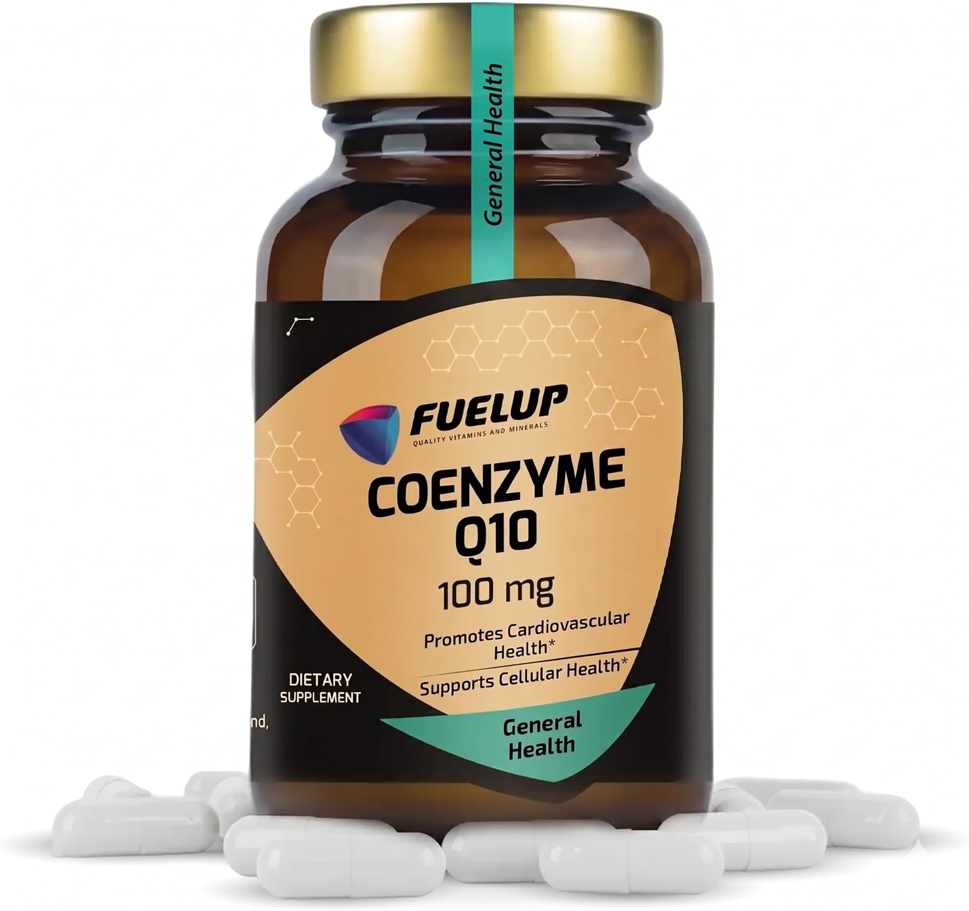 Fuelup Coenzyme Q10 100mg Ubiquinone 100 Vegetable Capsules, 100 Capsules