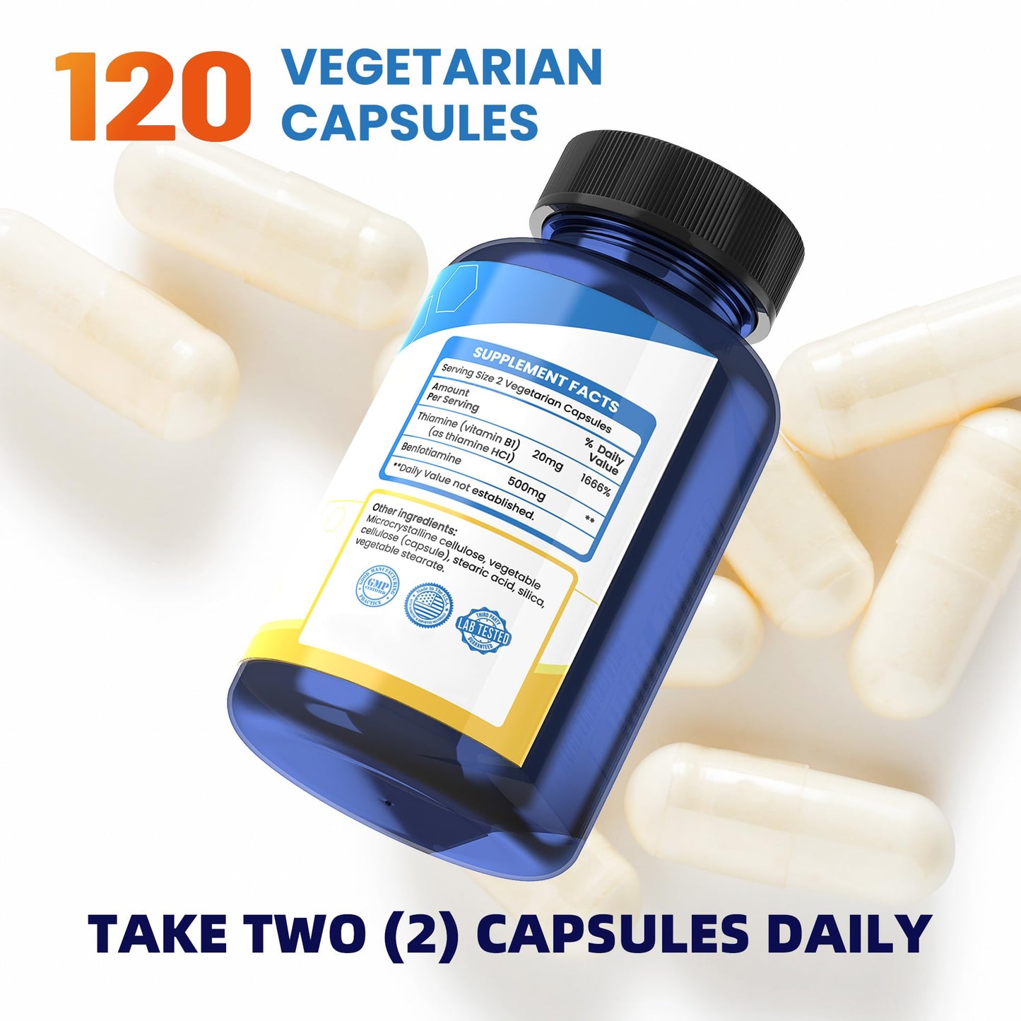 Nutriselect Vitamin B1 Benfotiamine, 500mg per Serving, 120 Capsules