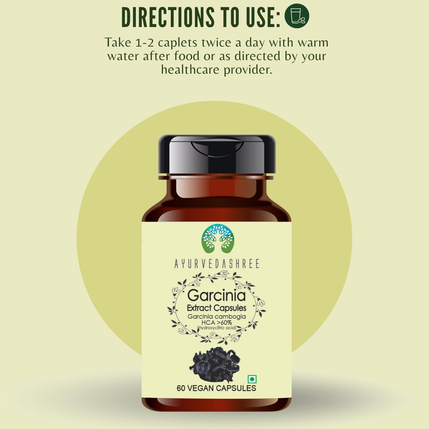 AYURVEDASHREE Garcinia Extract 500mg Capsules 60 Count