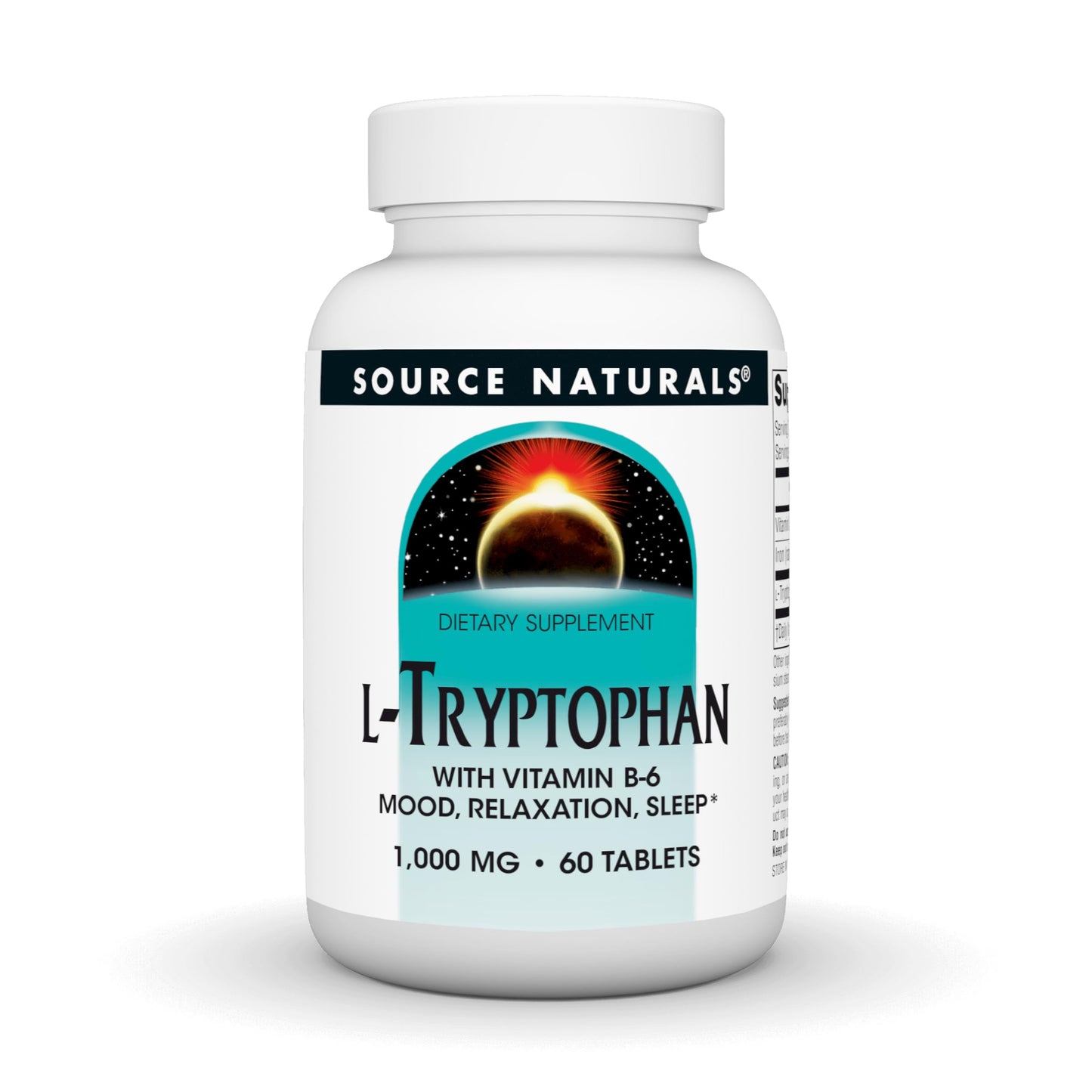 Source Naturals L-Tryptophan with Vitamin B-6 - Support Mood, Relaxation and Sleep - 1000mg, 60 Tablets