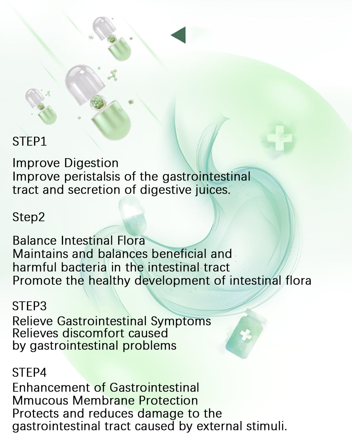 Panax Bloom Digestive Support Supplement, Natural Herbal Formula Capsules, 60 Count