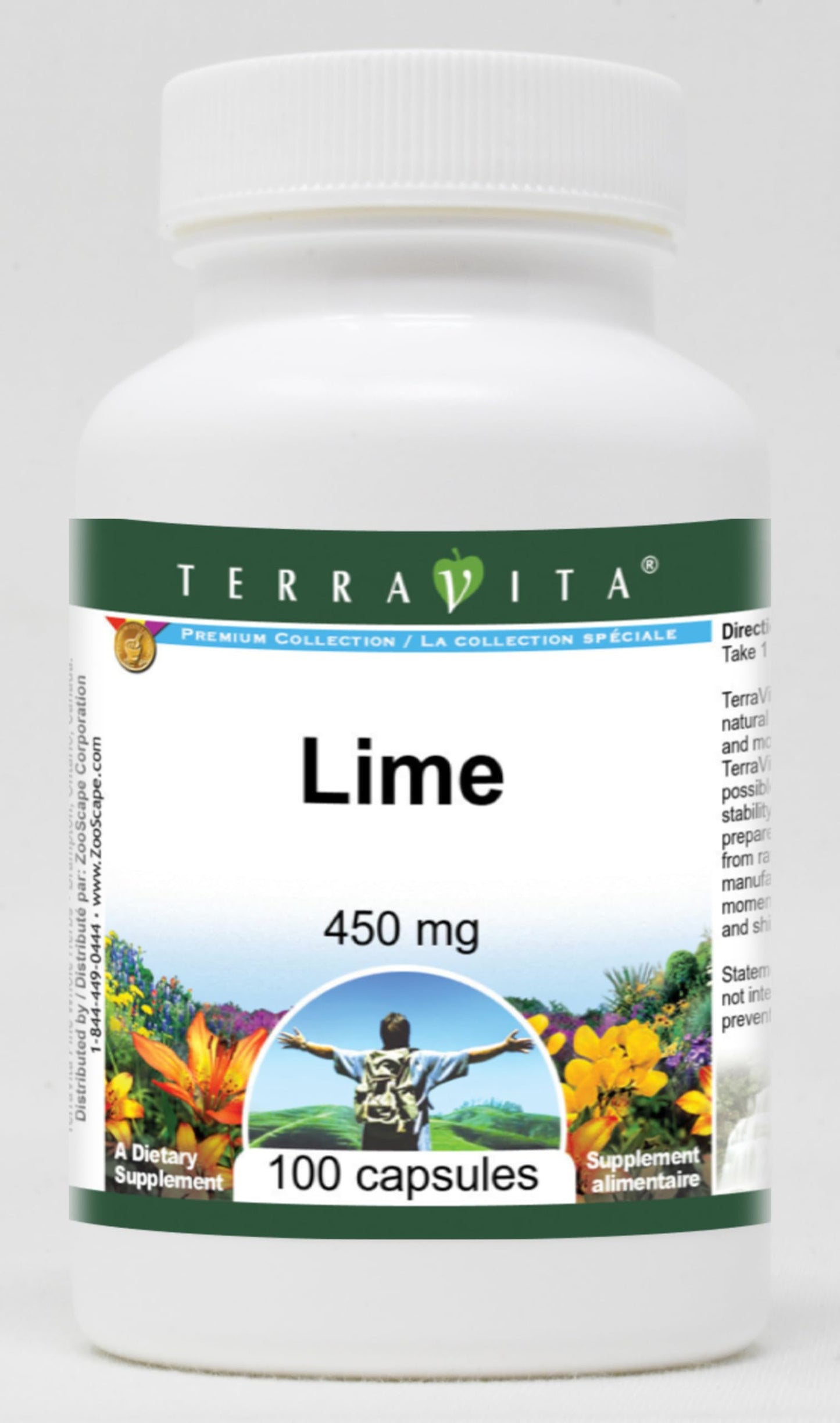 Terravita Lime 450 mg Capsules, 100 Count