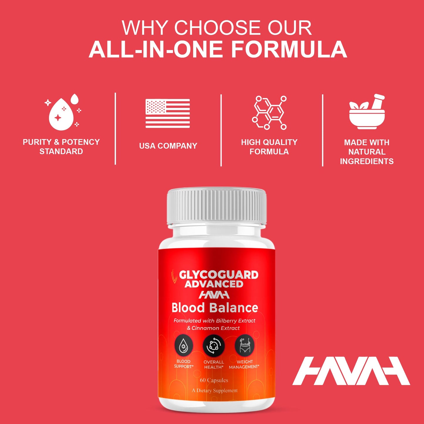 Havah Glycoguard Advanced Glycoguard Supplement, Capsule, 180 Capsules