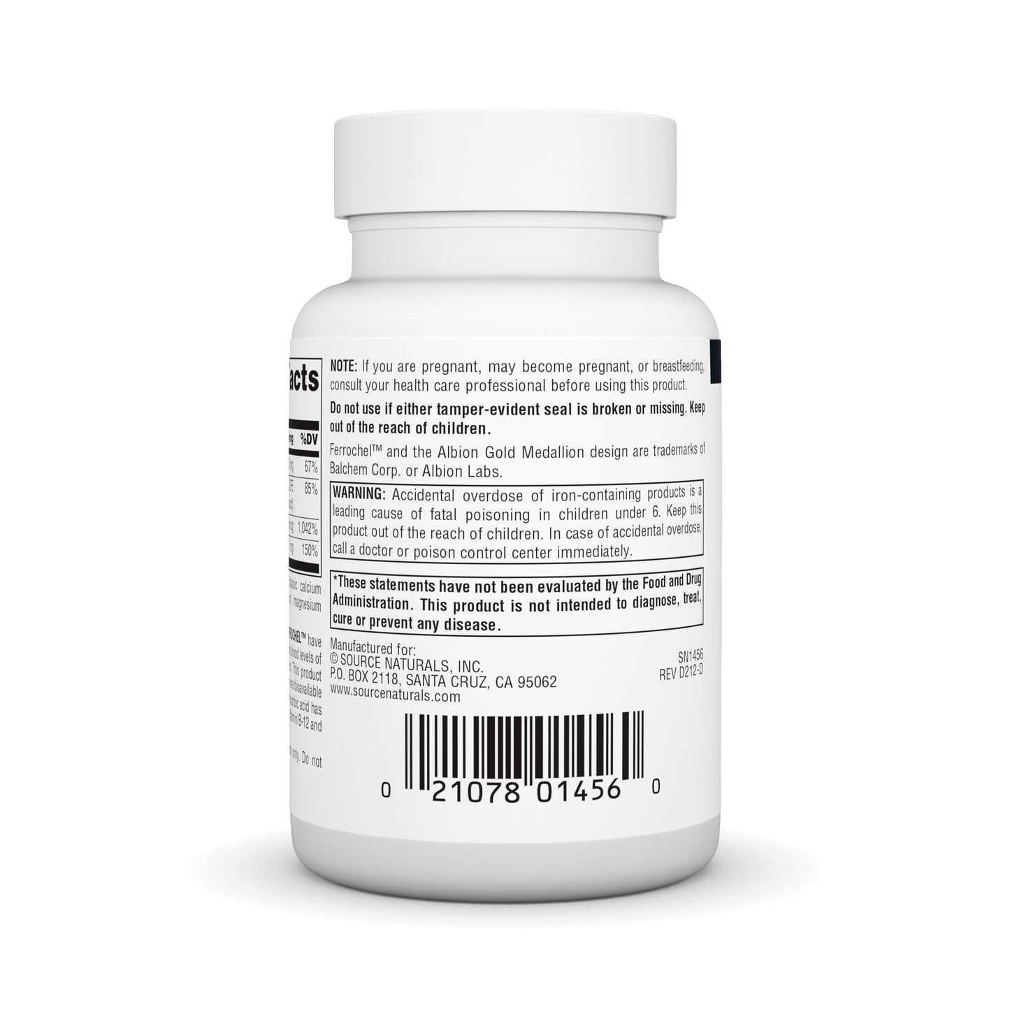 Source Naturals Advanced Ferrochel Tablets, 180 Tablets