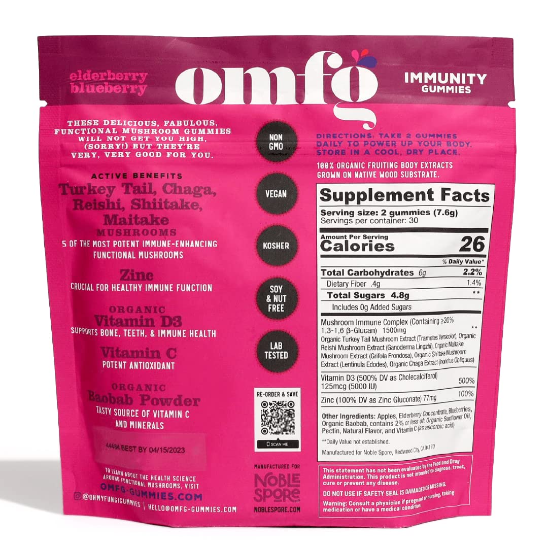 OH MY FUNGI GUMMIES Mushroom Supplement Gummies 60 Count