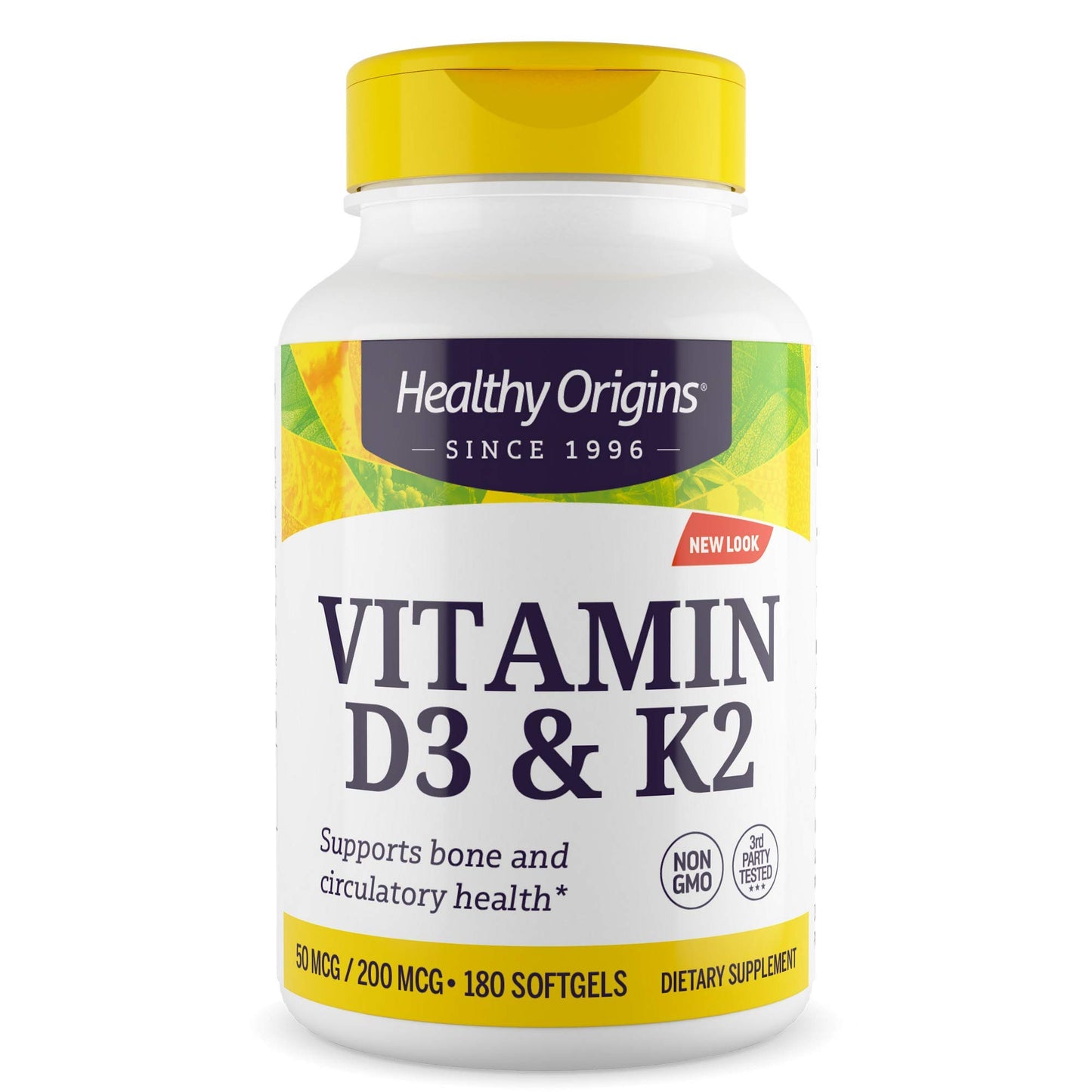 Healthy Origins Vitamin D3 2000 IU (50 mcg) & Vitamin K2 200 mcg (MK-7) Softgels, 180 Count