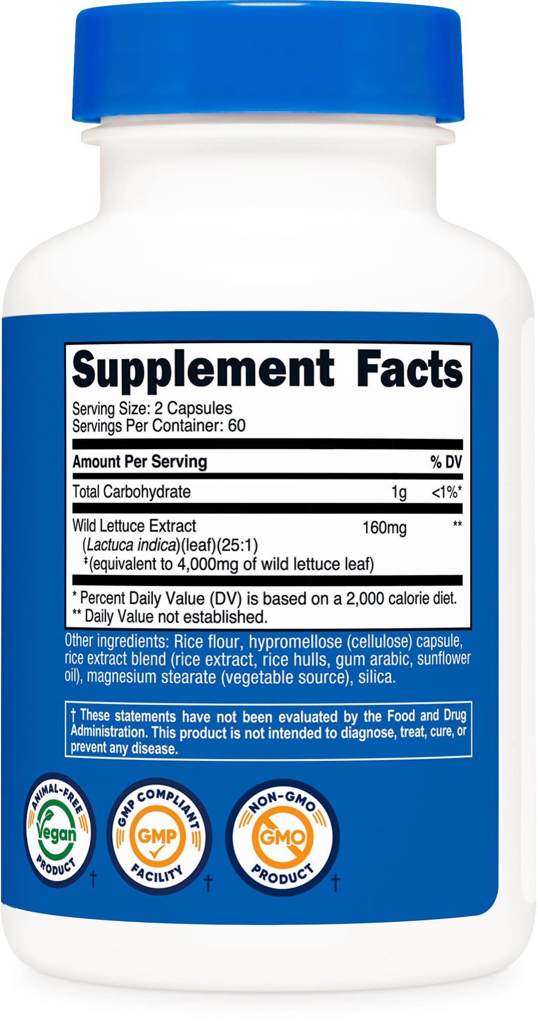 Nutricost Wild Lettuce Extract Capsules 120 Count