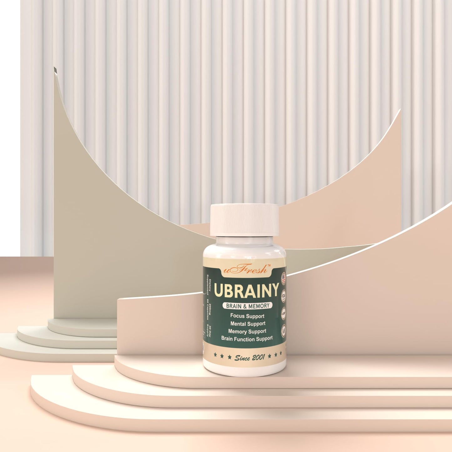 uFresh Ubrainy Brain and Memory Support Capsules, 1 Bottle