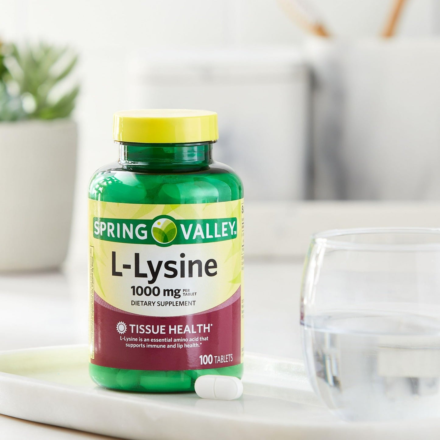 BasketGoods L-Lysine 1000mg Tablet, 100 Tablets