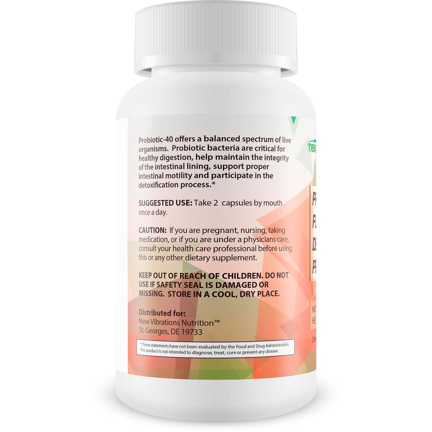 New Vibrations Nutrition Pro Urgent Fungus Destroying Probiotic Capsules, 60 Count