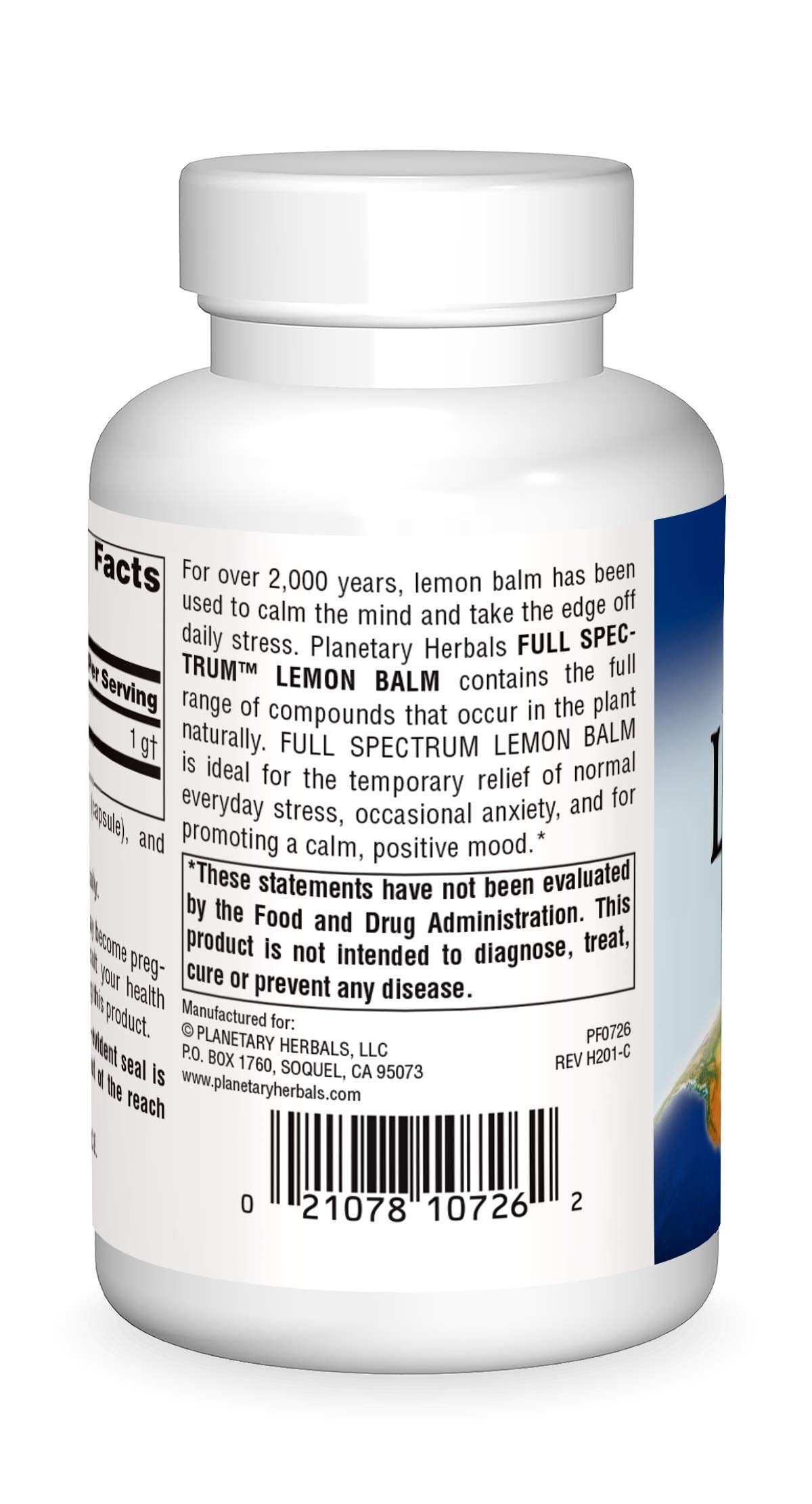 Planetary Herbals Lemon Balm Full Spectrum 500 Mg Capsules, 60 Count