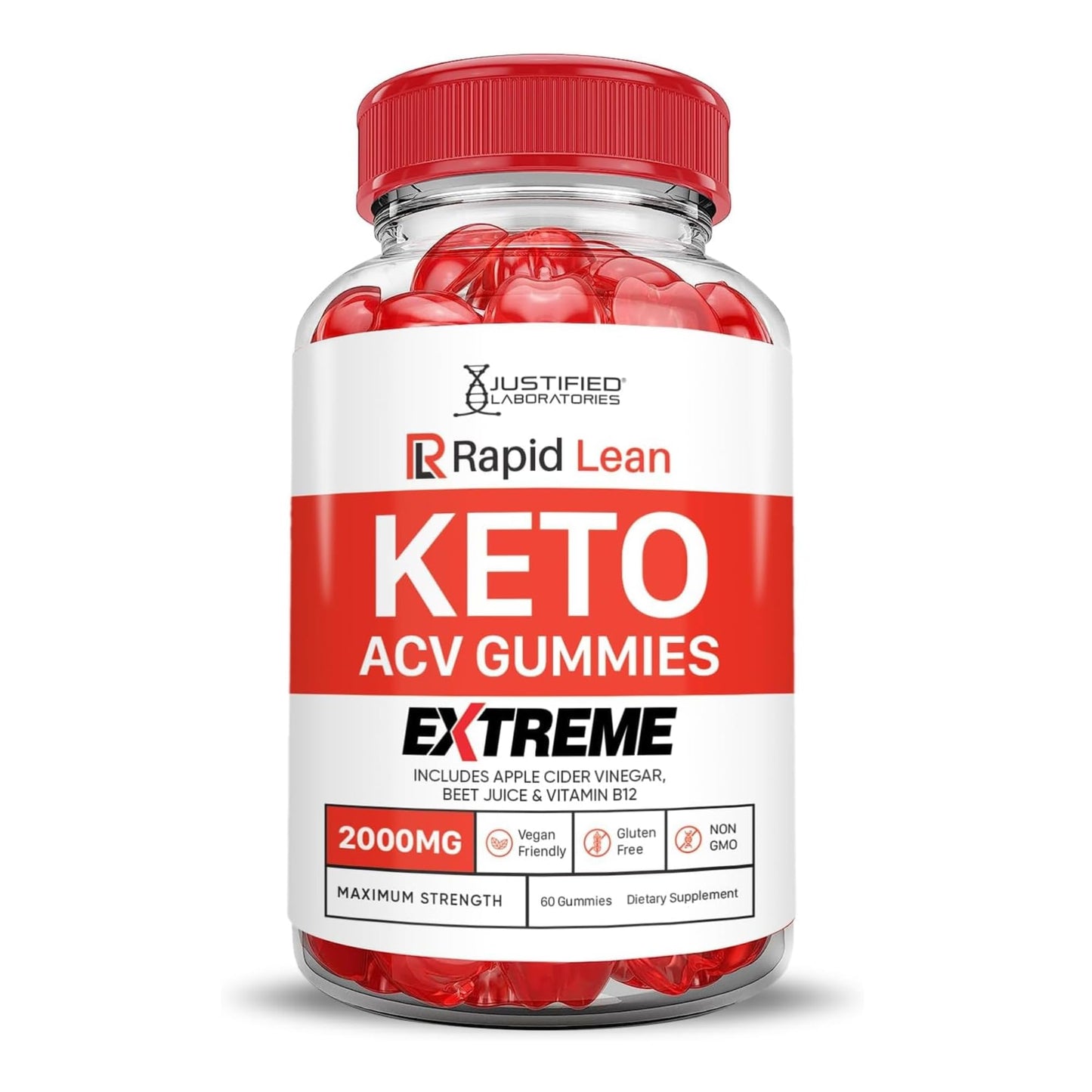 Justified Laboratories Rapid Lean Keto ACV Gummies Extreme (2000 mg) Gummy, 60 Count