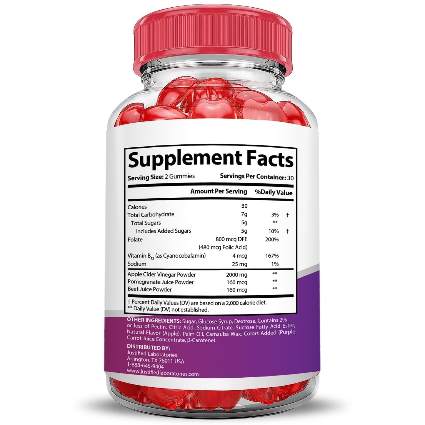 Justified Laboratories Keto Drops Keto ACV Gummies Extreme 2000 mg 300 Gummies