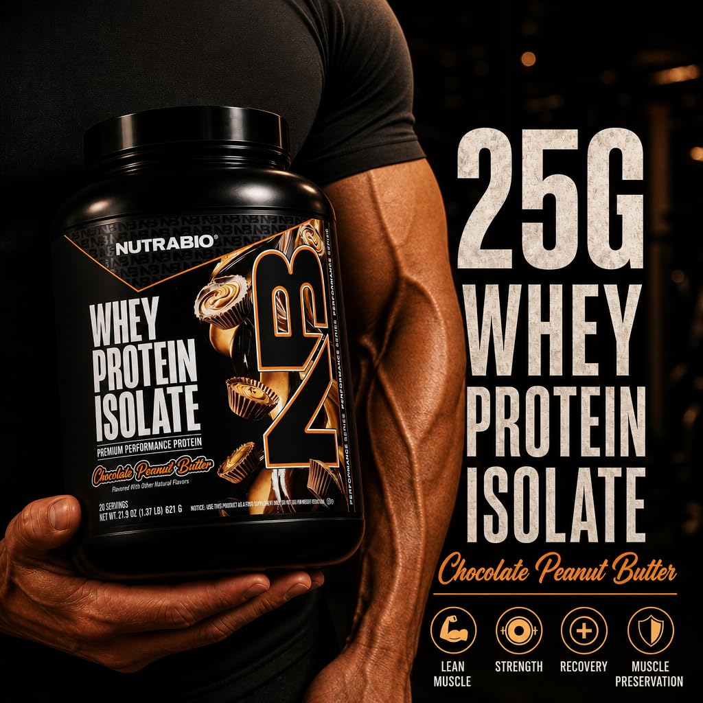 NutraBio 100% Whey Protein Isolate Protein Powder Alpine Vanilla, 20 Servings