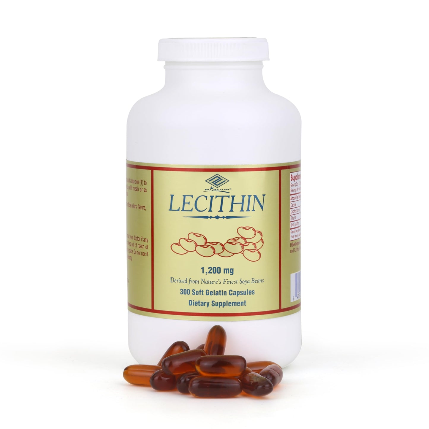 Nu-Health Soy Lecithin 1200 mg Capsules, 300 Count