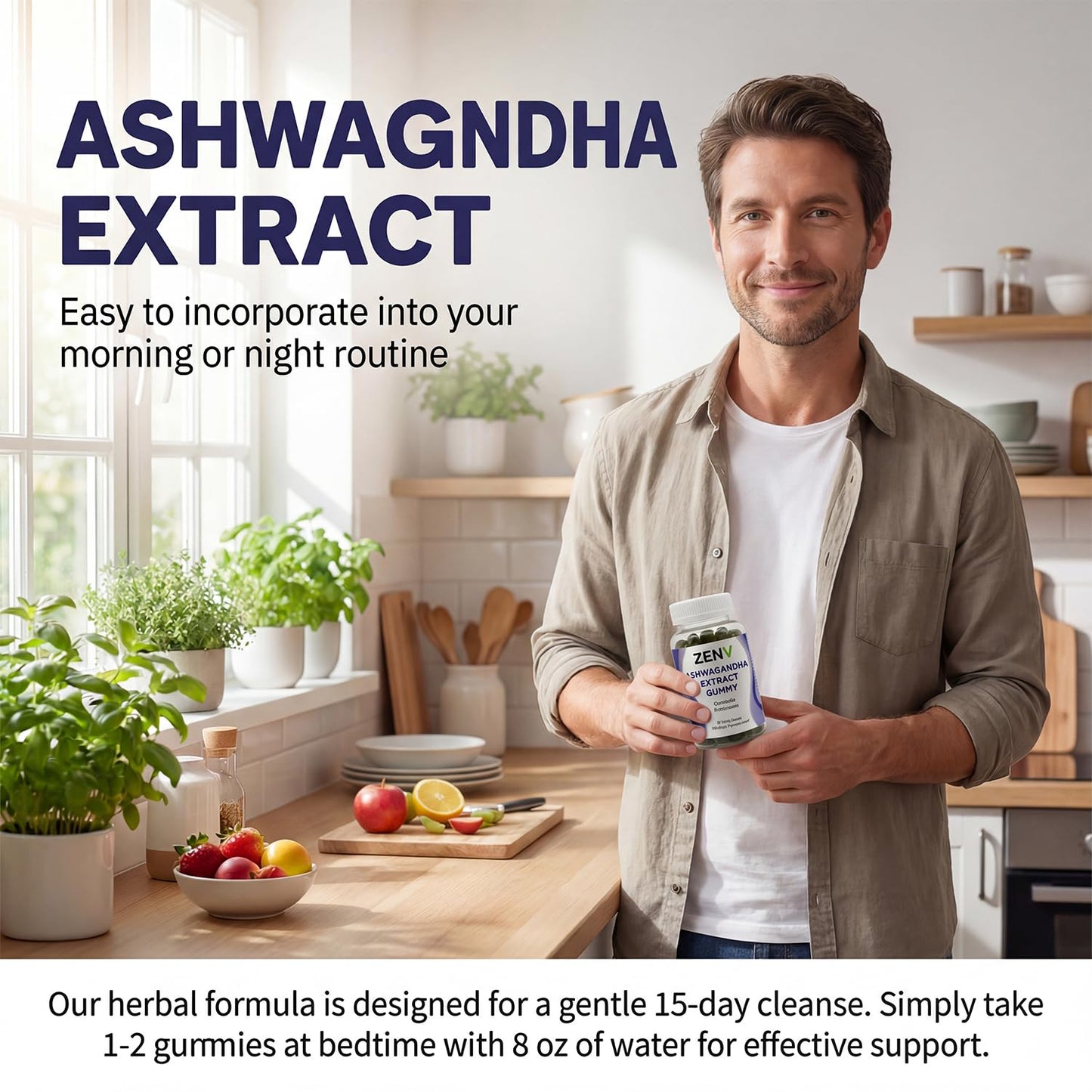 ZENV Ashwagandha Gummies with DHA & Vitamin D 60 Count