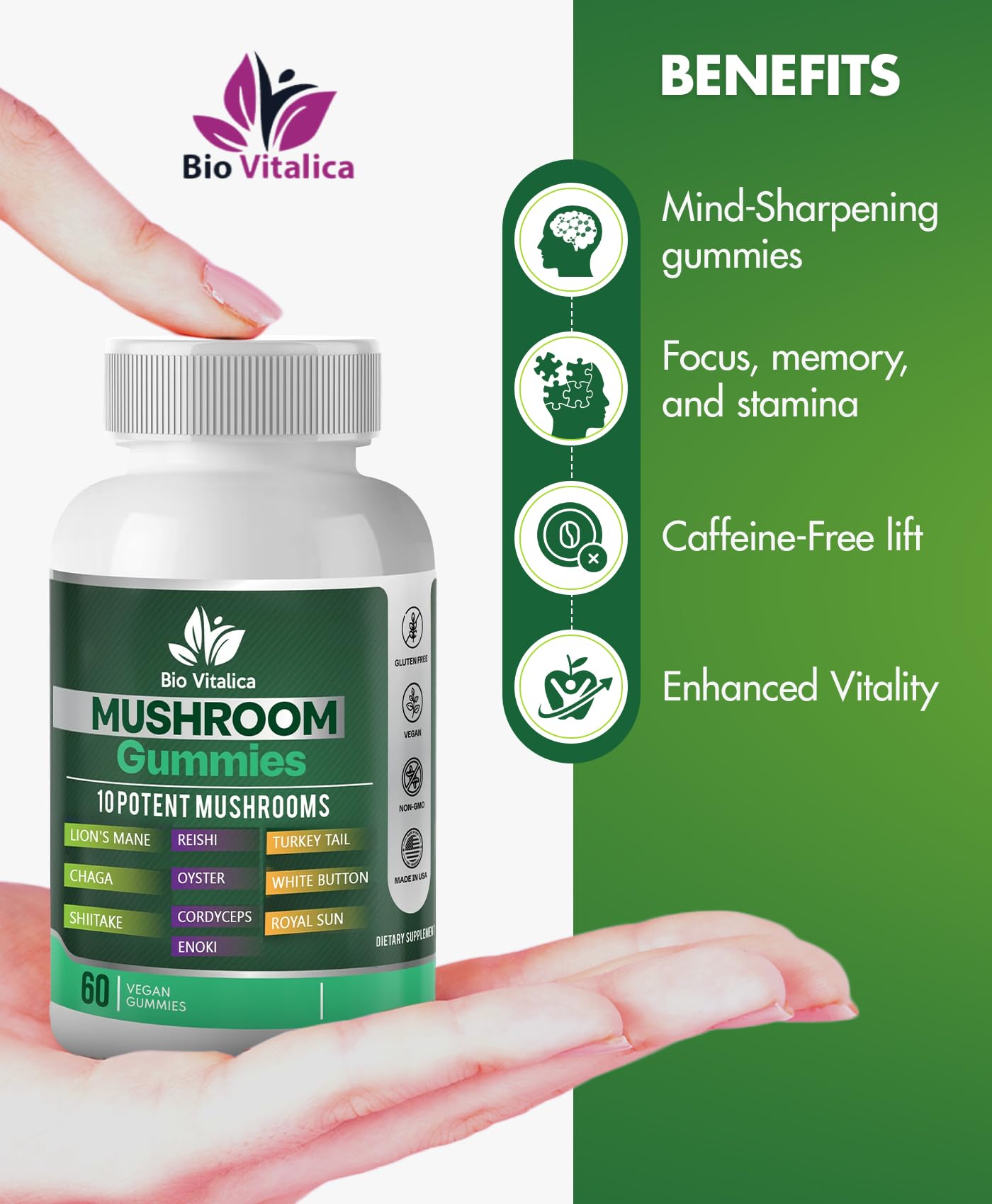 BIO VITALICA Mushroom Gummies 120 Gummies