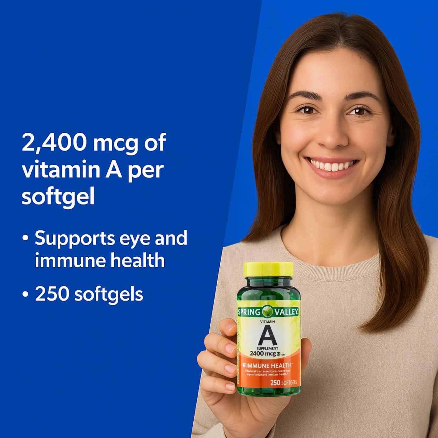 Unique Bundle Store Vitamin A 2400 mcg Softgels, 750 Softgels