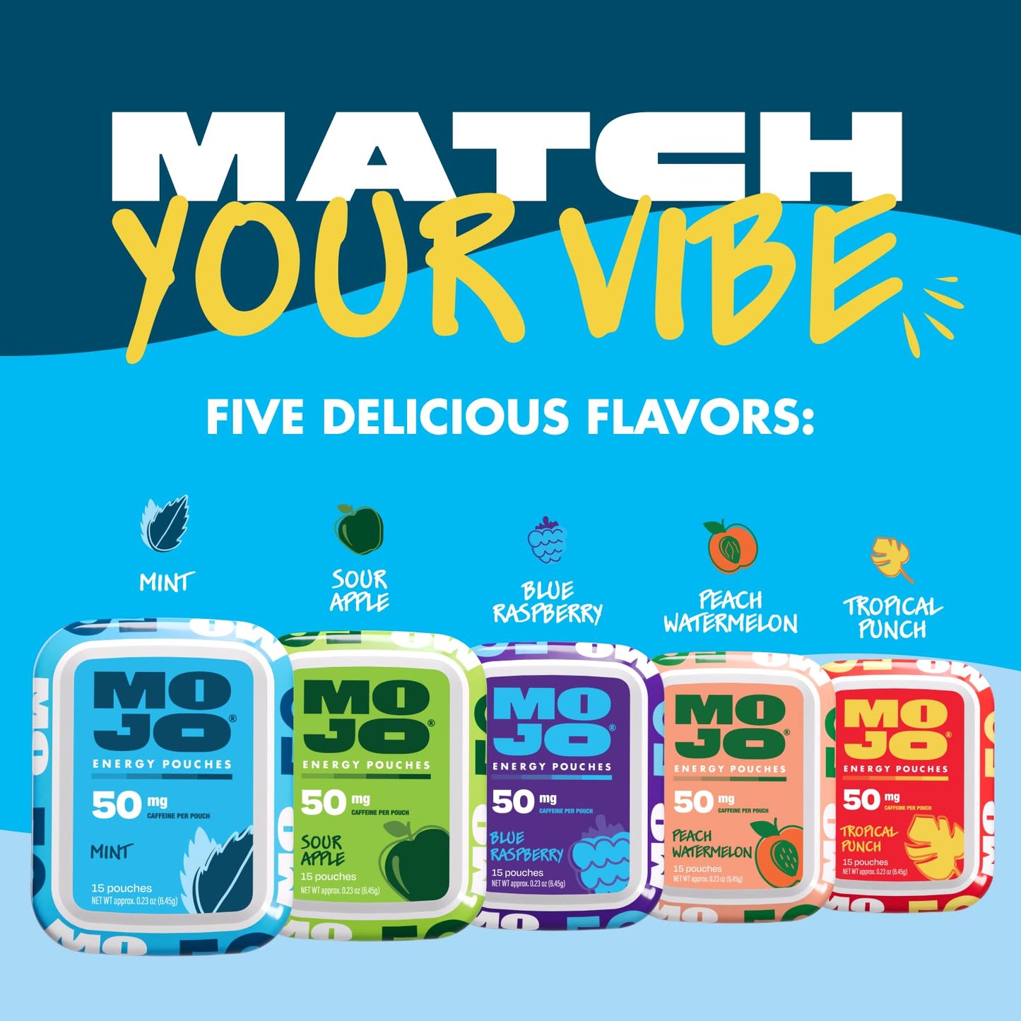 MOJO Energy Capsules 50mg Caffeine, Mint, 15 Capsules