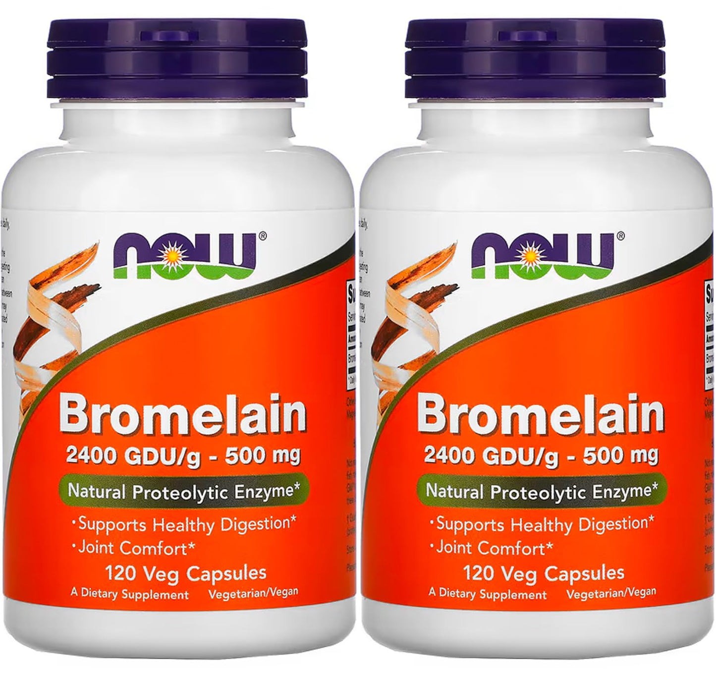 NOW Foods Bromelain 2400 GDU/500 mg Capsules, 120 Veg Capsules