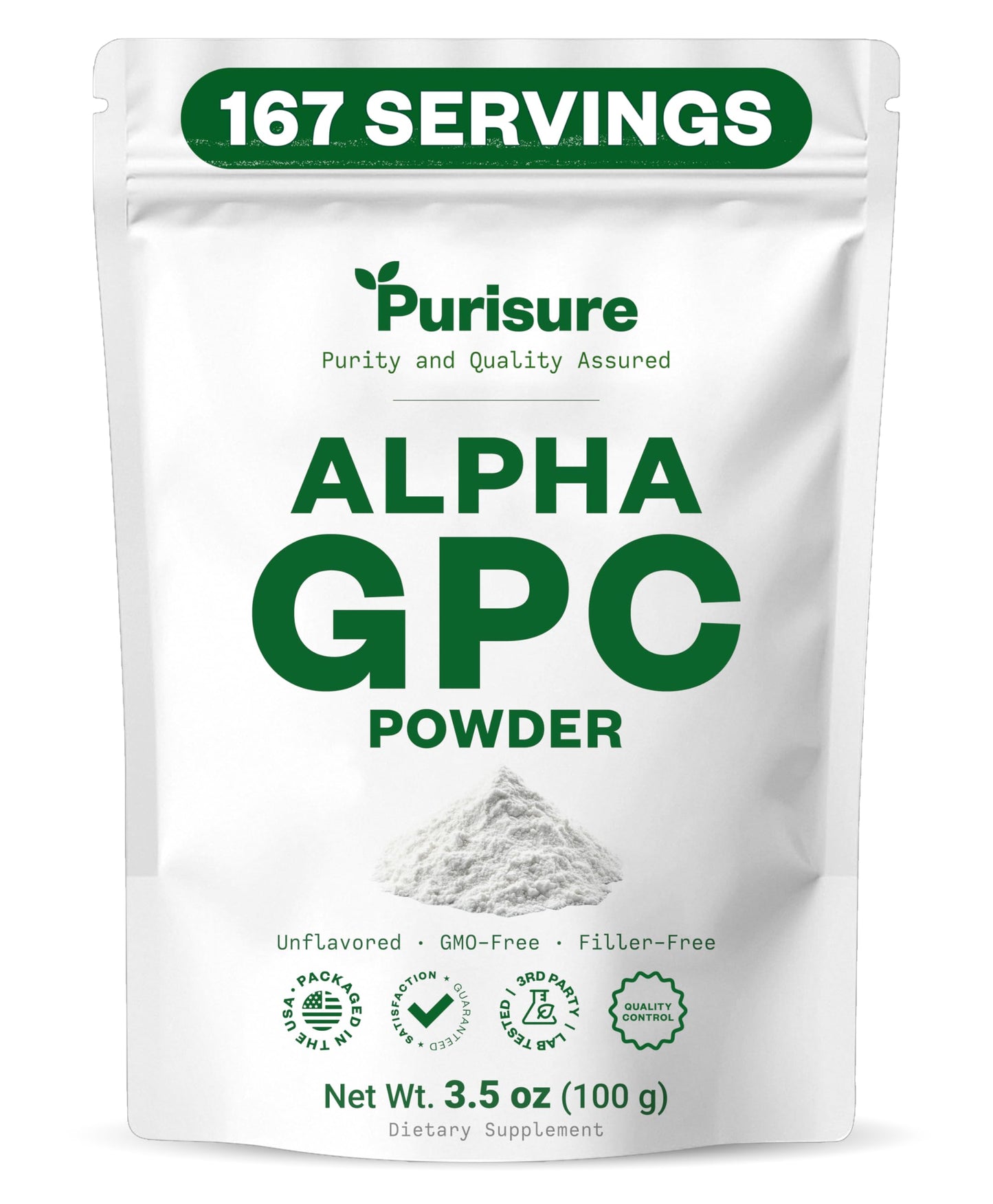 Purisure Alpha GPC Powder 3.5 Ounce (Pack of 1)