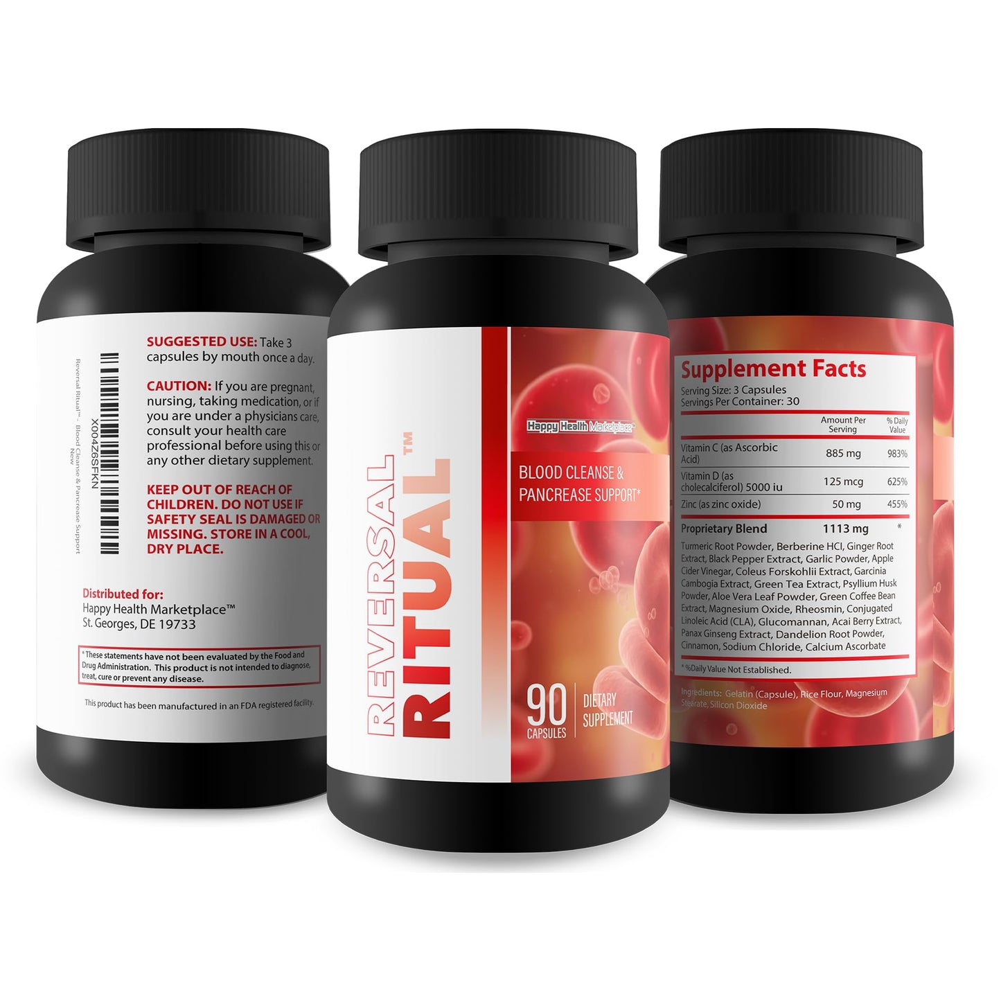 Happy Health Marketplace Reversal Ritual Blood Cleanse Capsule 90 Count