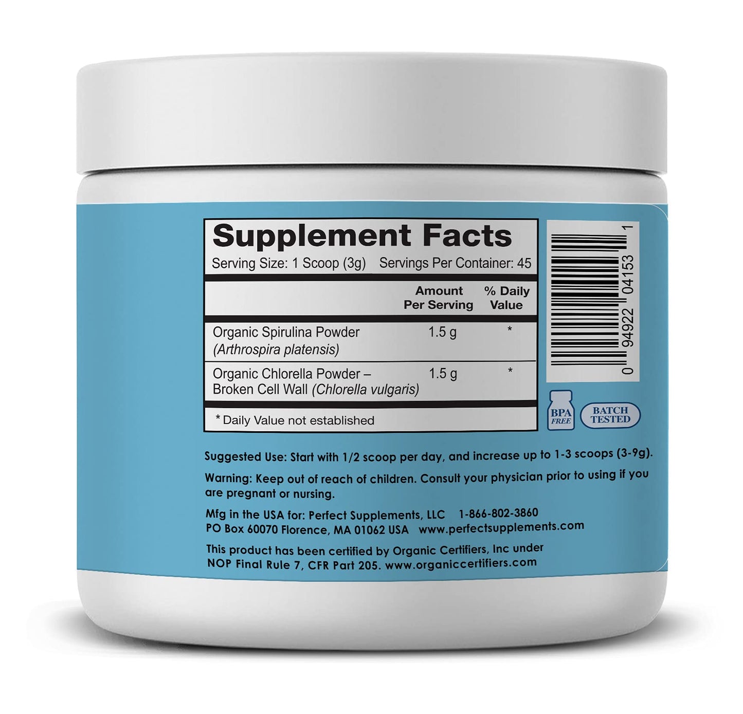 Perfect Supplements Aquatic Greens Powder 4.76 Ounce