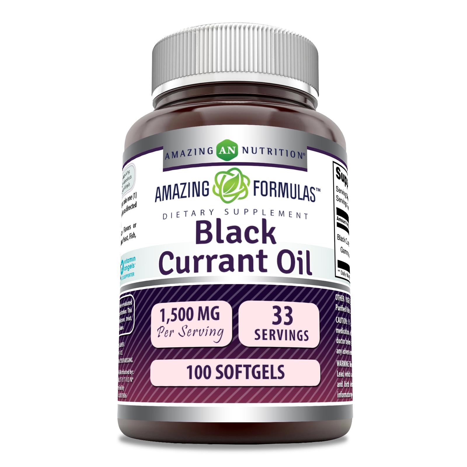 Amazing Nutrition Black Currant Oil 1500 Mg Per Serving with GLA Softgel 1