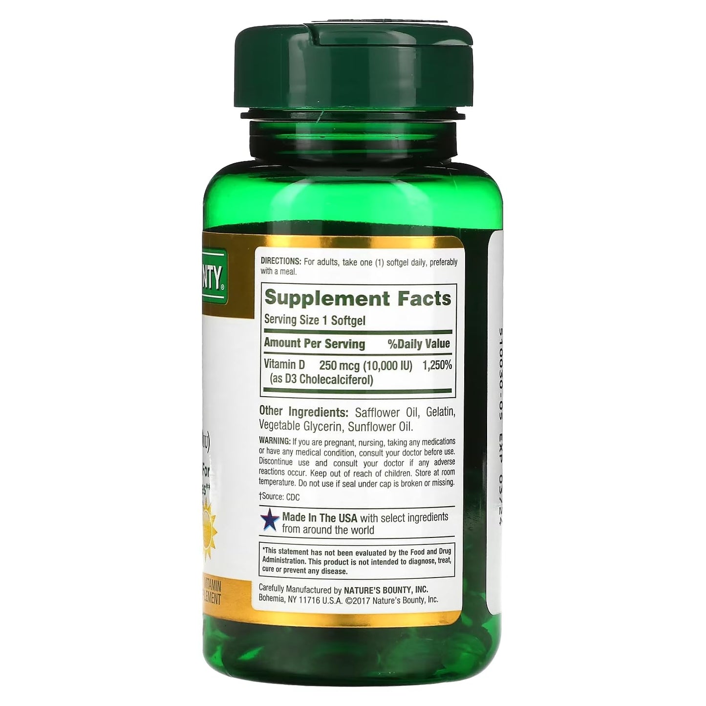 Nature's Bounty D3-10,000 IU Softgels 288 Count
