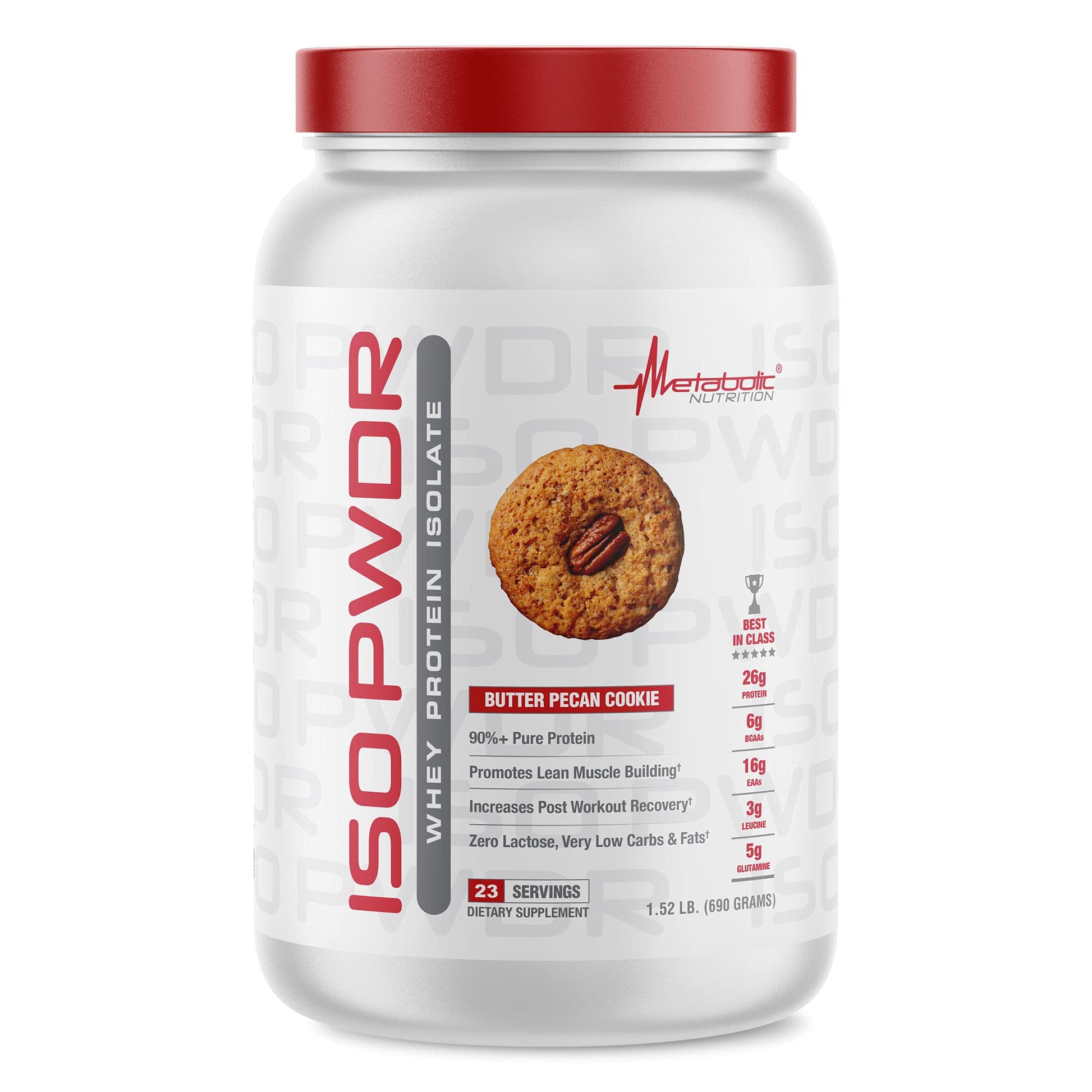Metabolic Nutrition Whey Protein Isolate Powder Butter Pecan Cookie, 1.54 lb