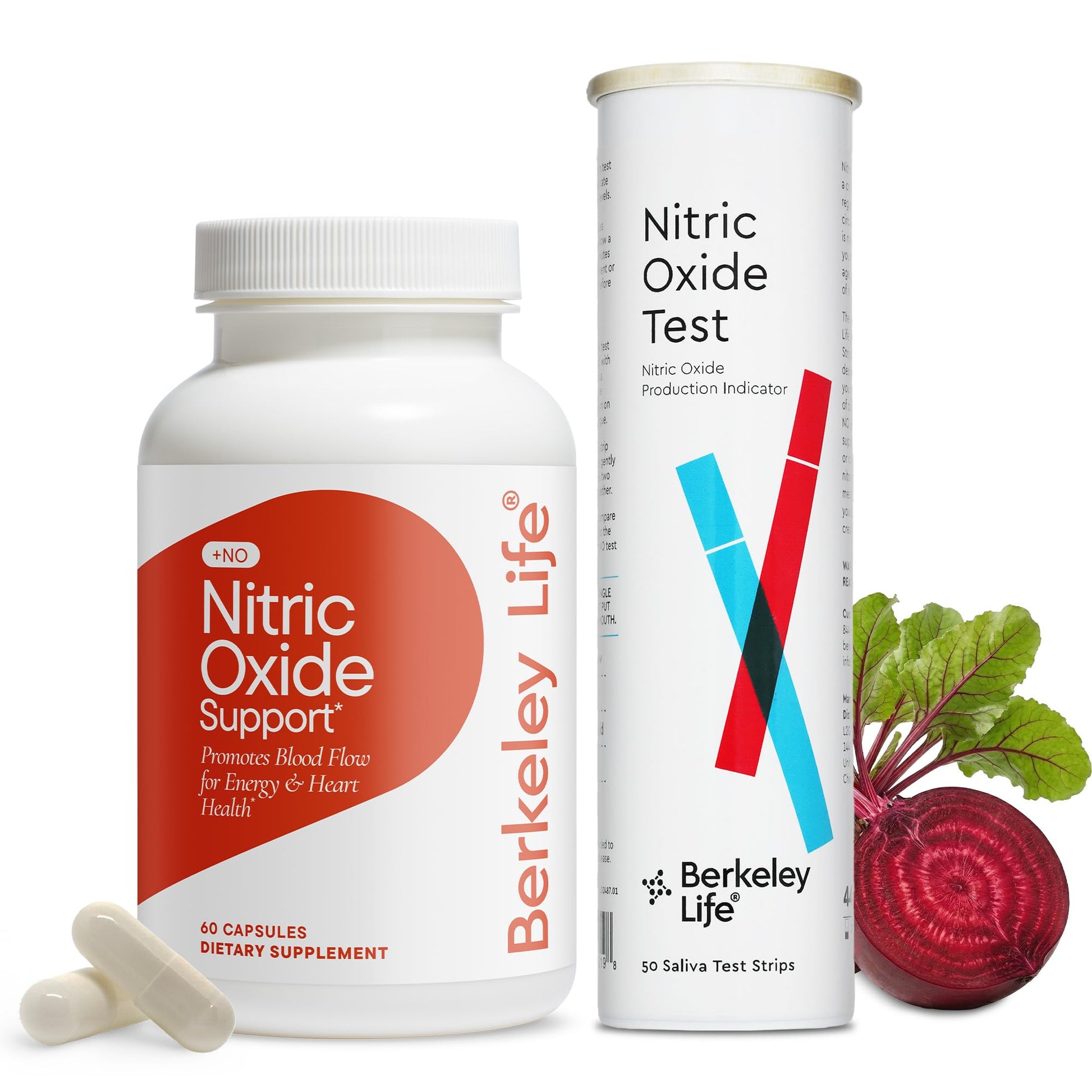 Berkeley Life Nitric Oxide Booster & Test Strips Starter Kit, 60 Capsules & 50 Test Strips