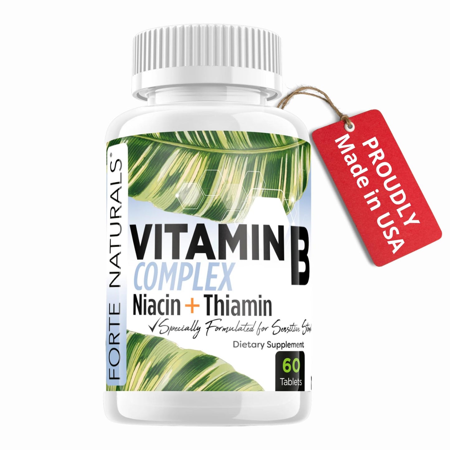 FORTE NATURALS Vitamin B Complex with Biotin and Folic Acid - Tablets, 60 Count