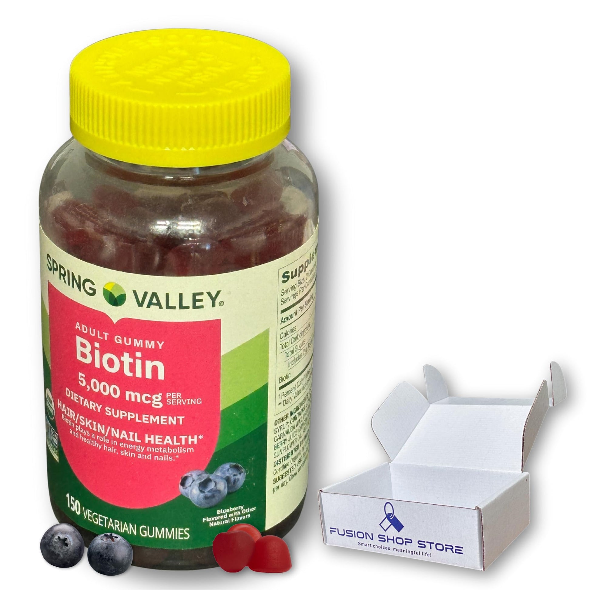 Fusion Shop Store Biotin 5000mcg Gummy, 150 Count