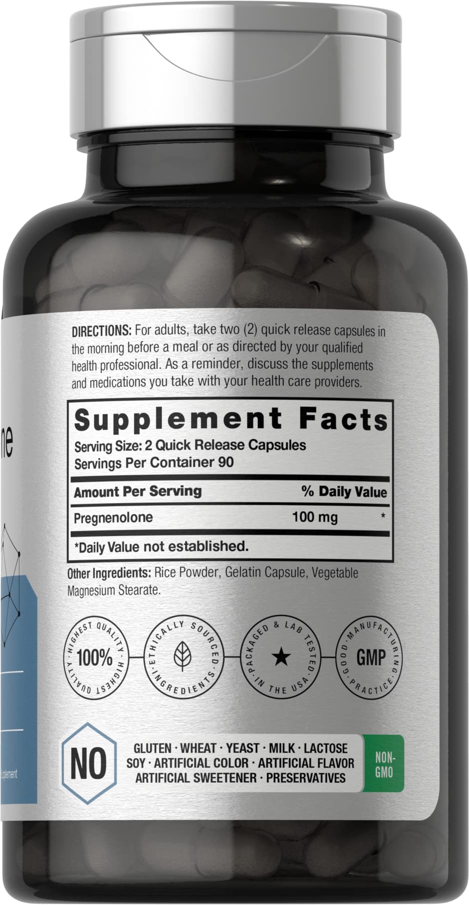 Horbäach Pregnenolone Supplement 100 mg Capsule, 180 Capsules